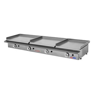 Plancha ecogas triple placa 60+60+40 acero rectificado de 8 mm