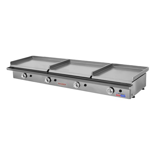 Plancha ecogas triple placa 60+60+40 acero rectificado de 8 mm