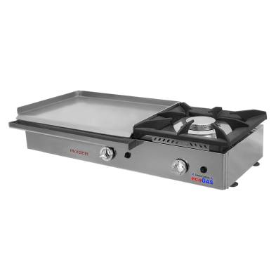 Plancha ecogas 60 acero rectificado de 8 mm con fogón