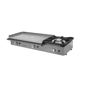 Plancha ecogas 80 acero rectificado de 8 mm con fogón