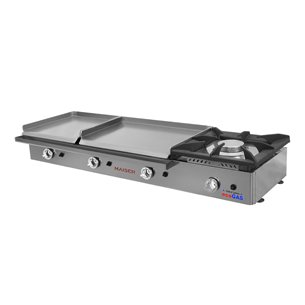 Plancha ecogas 60+40 acero rectificado de 8 mm con fogón