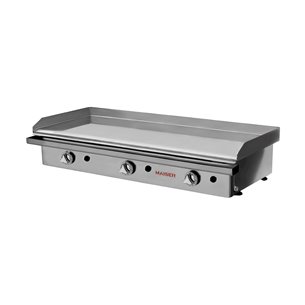 Plancha gas 100 cromo duro 15 mm con 3 válvulas