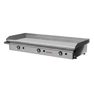 Plancha gas 120 cromo duro 15 mm con 3 válvulas