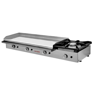 Plancha gas 120 cromo duro 15 mm con fogón