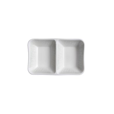 Cuenco rectangular 2 compartimentos de Melamina 13 x 8 cm x 2,5 cm alto ADRIER Bruma Azul