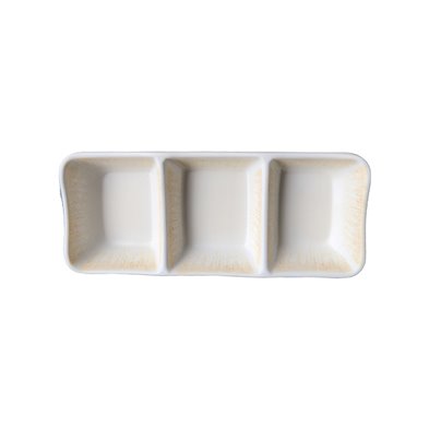 Cuenco rectangular 3 compartimentos de Melamina 19 x 8 cm x 2,5 cm alto ADRIER Ginger Amarillo