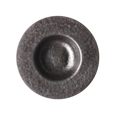 Plato redondo c/ala ancha de Melamina 23,2 cm x 5 cm alto ADRIER Orion Negro
