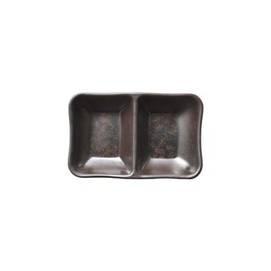 Cuenco rectangular 2 compartimentos de Melamina 13 x 8 cm x 2,5 cm alto ADRIER Orion Negro