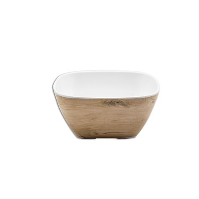 Ensaladera rectangular de presentación GN 1/6 de Melamina 17,5 x 15,5 x 8,3 cm ADRIER Kayak Madera/Blanco