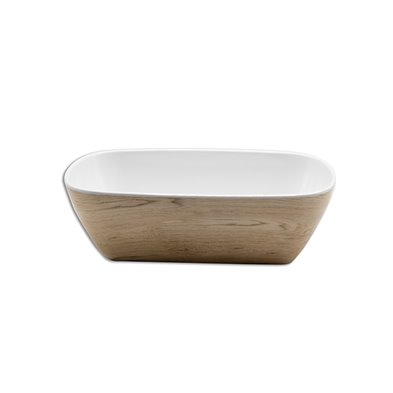 Ensaladera rectangular de presentación GN 1/4 de Melamina 26,3 x 15,5 x 8,3 cm ADRIER Kayak Madera/Blanco