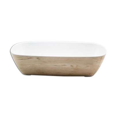Ensaladera rectangular de presentación GN 1/3 de Melamina 32,3 x 16,5 x 8,3 cm ADRIER Kayak Madera/Blanco