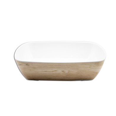 Ensaladera rectangular de presentación GN 1/2  de Melamina 32 x 26 x 8,3 cm ADRIER Kayak Madera/Blanco