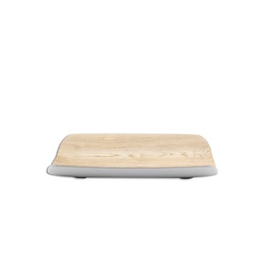 Bandeja rectangular GN 1/4 con bordes elevados de Melamina 26 x 16 x 4 cm ADRIER Kayak Madera/Blanco