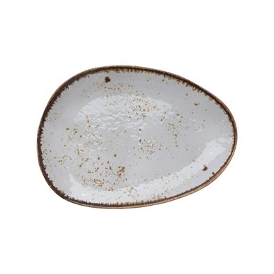 Plato huevo de Melamina 36 x 26 cm  ADRIER Salsa Winter Blanco