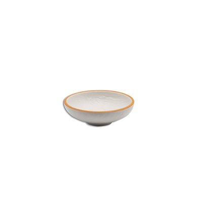 Bol pequeño de Melamina 15 Ø cm x 5 cm alt. ADRIER Sunrise Blanco con borde naranja