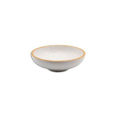 Bol mediano de Melamina 20 Ø cm x 6,5 cm alt. ADRIER Sunrise Blanco con borde naranja