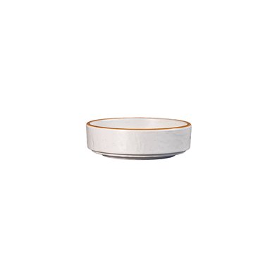 Plato redondo con borde alto de Melamina 7,9 cm ADRIER Sunrise Blanco con borde naranja