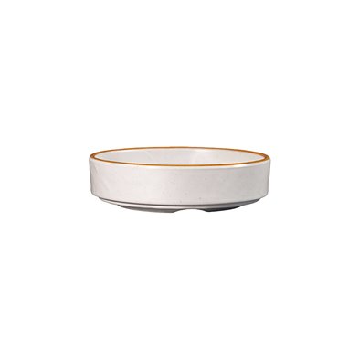 Plato redondo con borde alto de Melamina 12,9 cm ADRIER Sunrise Blanco con borde naranja