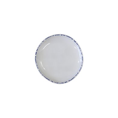 Plato redondo de Melamina 17,5 cm Ø x 1,5 cm alto ADRIER Cobalt Blanco/borde azul