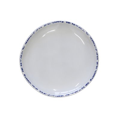 Plato redondo de Melamina 22,5 cm Ø x 2 cm alto ADRIER Cobalt Blanco/borde azul