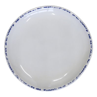 Plato redondo de Melamina 26,4 cm Ø x 2 cm alto ADRIER Cobalt Blanco/borde azul