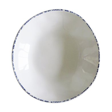Plato hondo de Melamina 25 cm Ø x 5 cm alto ADRIER Cobalt Blanco/borde azul