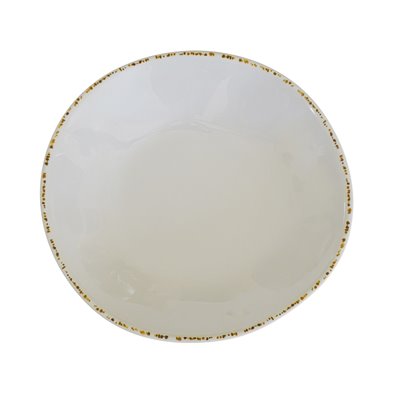Plato hondo de Melamina 25 cm Ø x 5 cm alto ADRIER Dune Blanco/borde marron