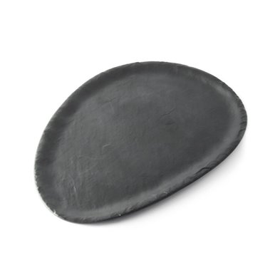 Plaro ovalado grande de Melamina 35 x 25 x 1,5 cm ADRIER Terral Negro mate