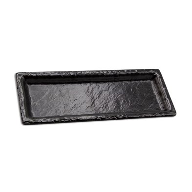 Plato rectangular de Melamina 24 x 10 x 2 cm ADRIER Terral Negro mate