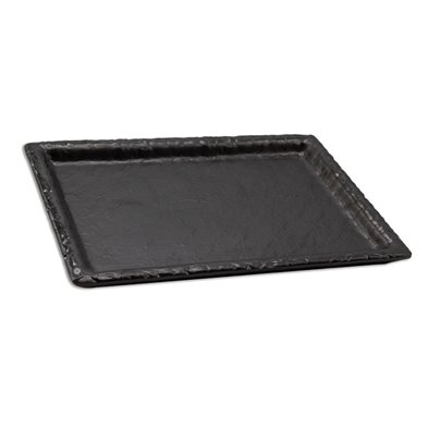 Plato rectangular grande de Melamina 24,5 x 18 x 2,3 cm  ADRIER Terral Negro mate