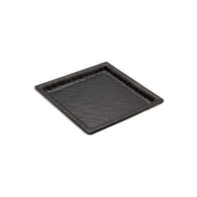 Plato cuadrado pequeño de Melamina 14 x 14 x 2 cm ADRIER Terral Negro mate