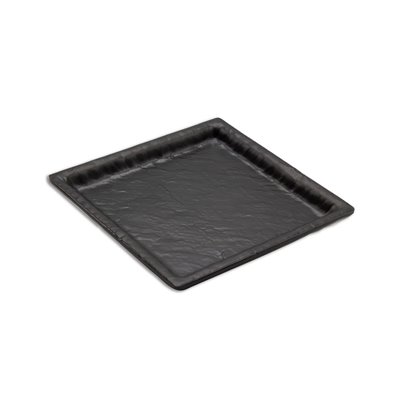 Plato cuadrado grande de Melamina 17 x 17 x 2 cm  ADRIER Terral Negro mate