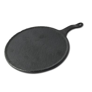 Tabla redonda grande de Melamina 27 cm Ø + 10 cm asa ADRIER Terral Negro mate