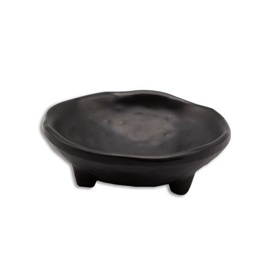 Cuenco mini redondo con apoyo de Melamina 9 cm de Ø x 3 cm de alto ADRIER Terral Negro mate