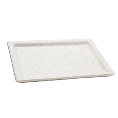 Plato rectangular grande de Melamina 24,5 x 18 x 2,3 cm  ADRIER Terral Blanco mármol