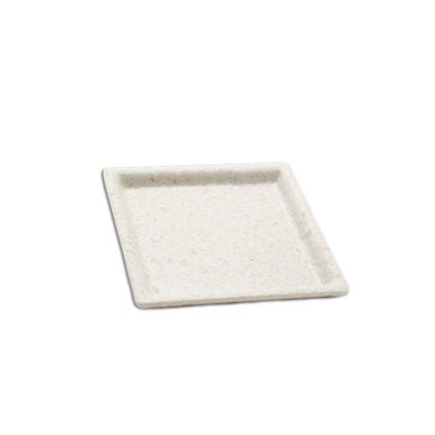 Plato cuadrado pequeño de Melamina 14 x 14 x 2 cm ADRIER Terral Blanco mármol