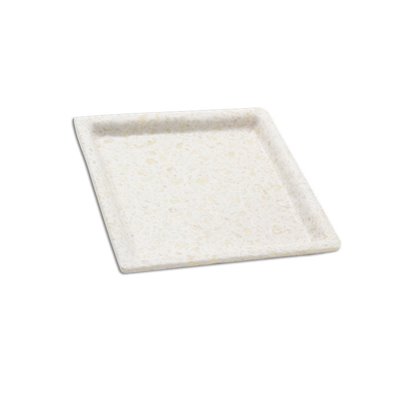 Plato cuadrado grande de Melamina 17 x 17 x 2 cm  ADRIER Terral Blanco mármol