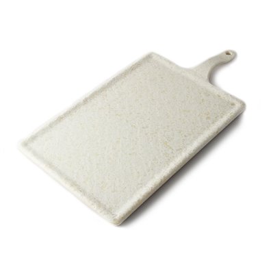 Tabla rectangular grande de Melamina 33 x 22 cm + 12 cm asa ADRIER Terral Blanco mármol