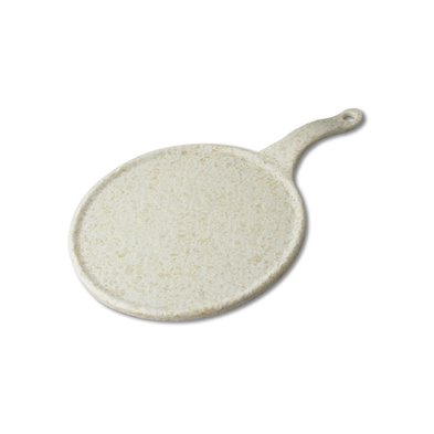 Tabla redonda pequeña de Melamina 20 cm Ø + 10 cm asa ADRIER Terral Blanco mármol