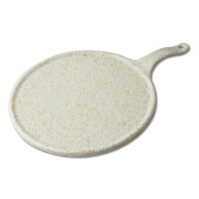 Tabla redonda grande de Melamina 27 cm Ø + 10 cm asa ADRIER Terral Blanco mármol