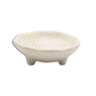 Cuenco mini redondo con apoyo de Melamina 9 cm de Ø x 3 cm de alto ADRIER Terral Blanco mármol