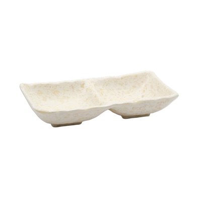 Cuenco rectangular con 2 compartimentos de Melamina 17 x 8,5 x 3,5 cm ADRIER Terral Blanco mármol