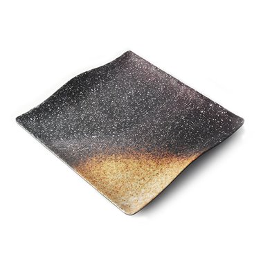 Plato cuadrado con borde ondeado de Melamina 28 x 28 x 2,5 cm ADRIER Terral Lava