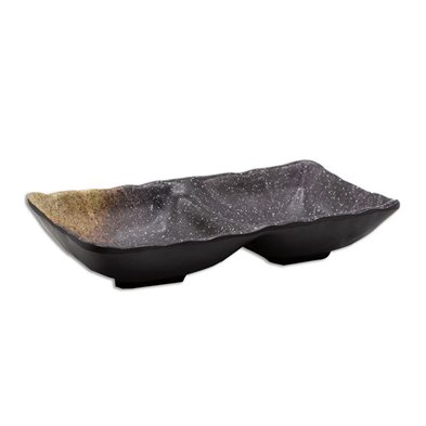 Cuenco rectangular con 2 compartimentos de Melamina 17 x 8,5 x 3,5 cm ADRIER Terral Lava