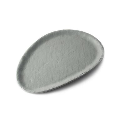 Plaro ovalado pequeño de Melamina 25 x 15 x 1,5 cm ADRIER Terral Gris espacial