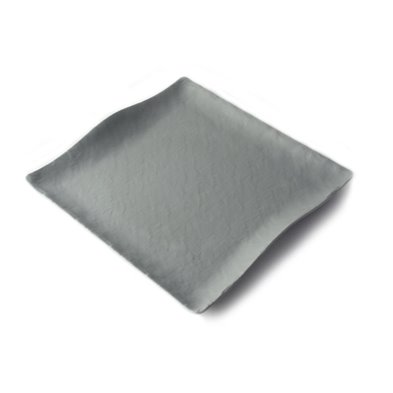 Plato cuadrado con borde ondeado de Melamina 28 x 28 x 2,5 cm ADRIER Terral Gris espacial