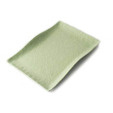 Plato rectangular grande con borde ondeado de Melamina 32 x 21 x 3,5 cm ADRIER Terral Verde aguacate