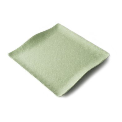 Plato cuadrado con borde ondeado de Melamina 28 x 28 x 2,5 cm ADRIER Terral Verde aguacate