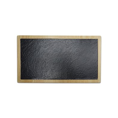 Base rectangular de Melamina 38 x 22 cm ADRIER Tofu and Kale Madera/Negro