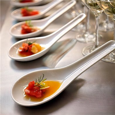 Cuchara degustación de Melamina 6 x 4,5 cm + 8 cm de asa ADRIER Ramekines Blanco